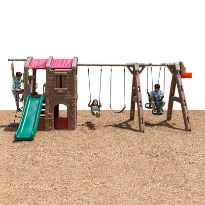 Adventure Lodge con Balancin-Columpio de Plástico-HB801400-Oferta-Garden Market