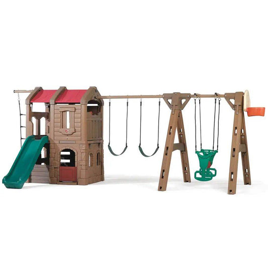 Adventure Lodge con Balancin-Columpio de Plástico-HB801400-Oferta-Garden Market