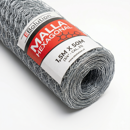 Malla Hexagonal 1,5m x 50m (3/4" - Cal, 21)
