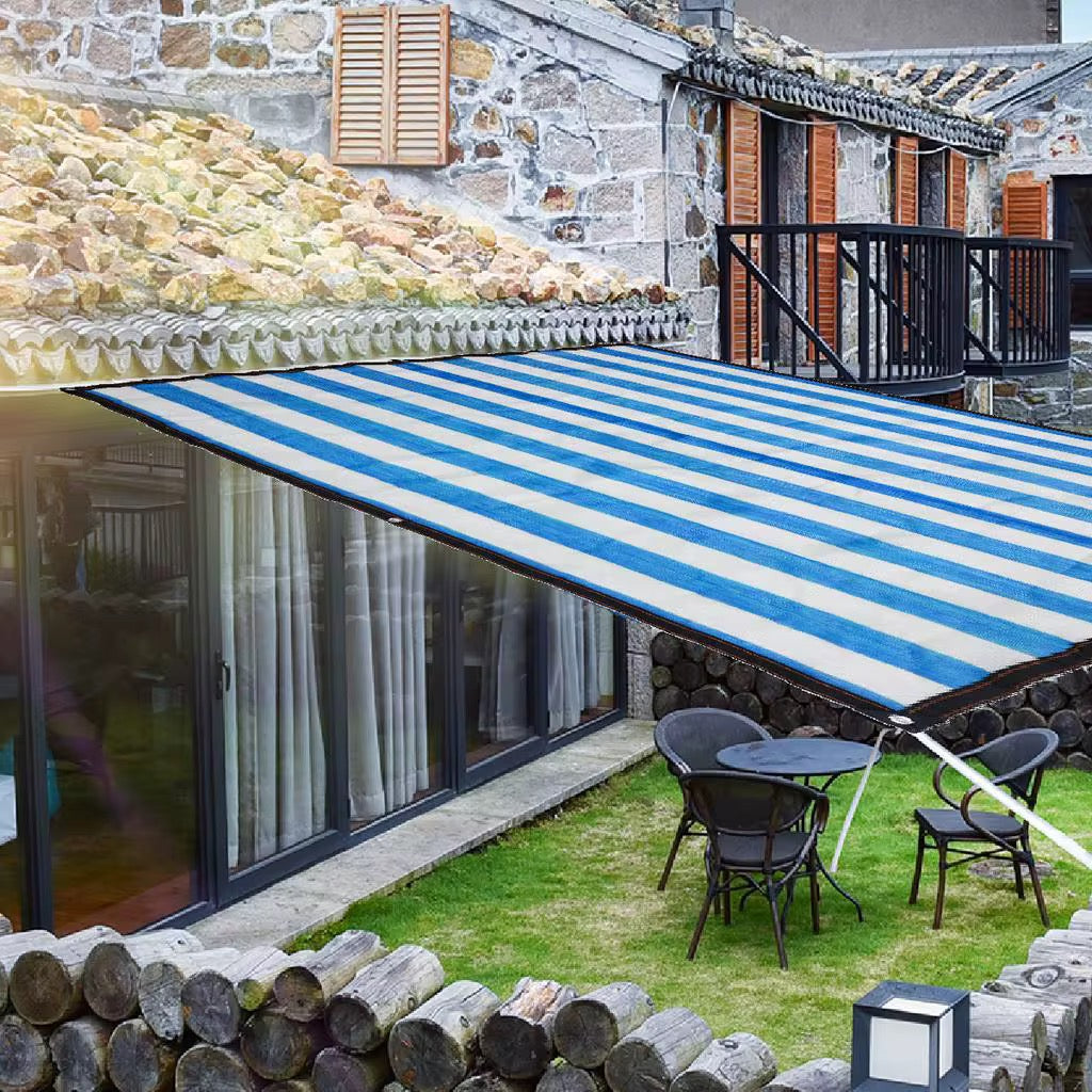 Malla Raschel 65% sombra, Azul/Blanco - 4,2x100m