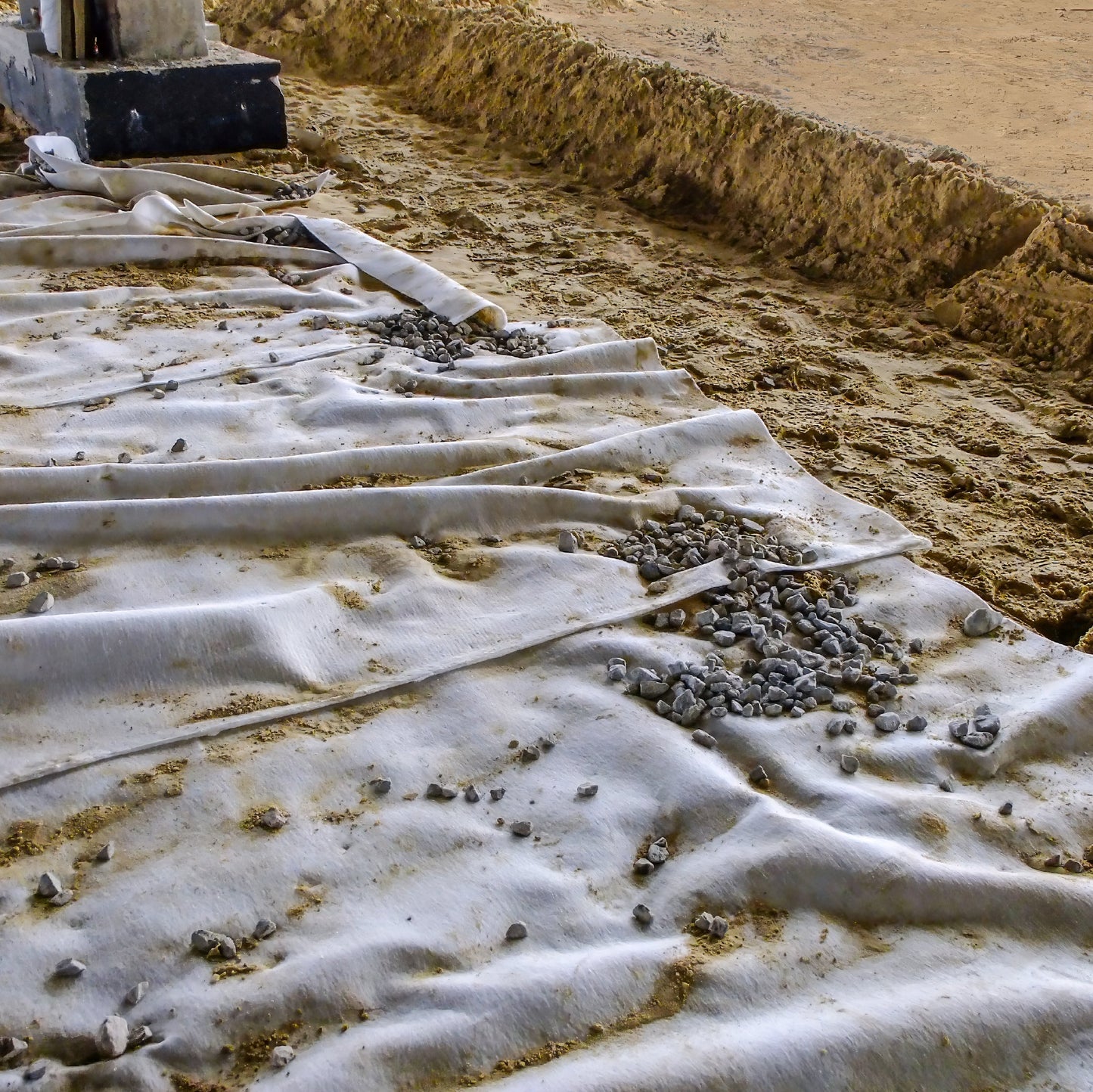 Geotextil Blanco 200 gr/m² 2×100 m – Tela Drenaje y Estabilización