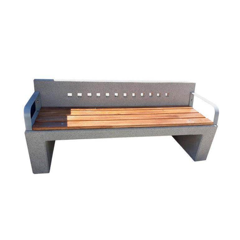 Escaño Hormigón Madera Coquimbo 180-Escaño-HBAU05-Mobiliario Hormigon-Garden Market