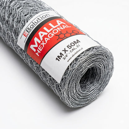 Malla Hexagonal 1,0m x 50m (3/4" - Cal, 21)-Malla Hexagonal-MTJHX10-Garden Market