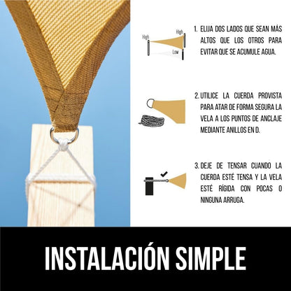 Toldo vela 120 gr/m2 3x3x3m-Hogar-HBTA140-Garden Market